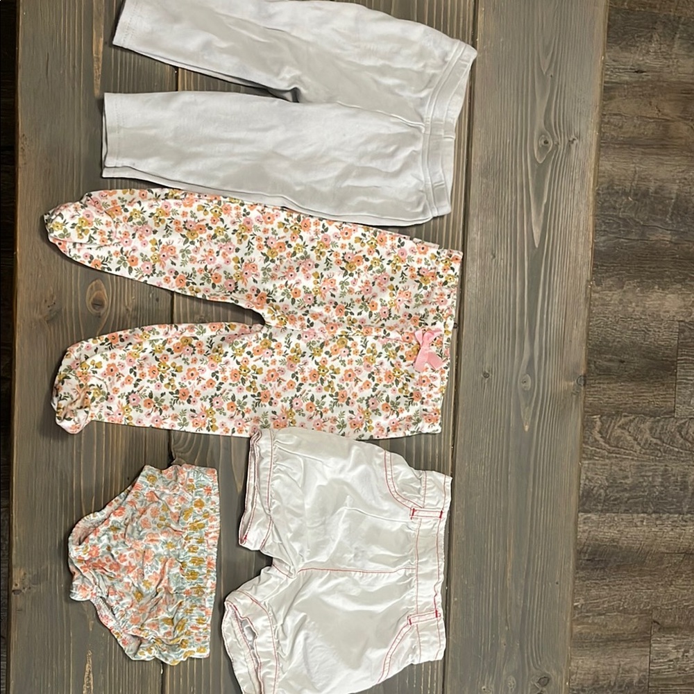 Floral and White Baby Clothing Set